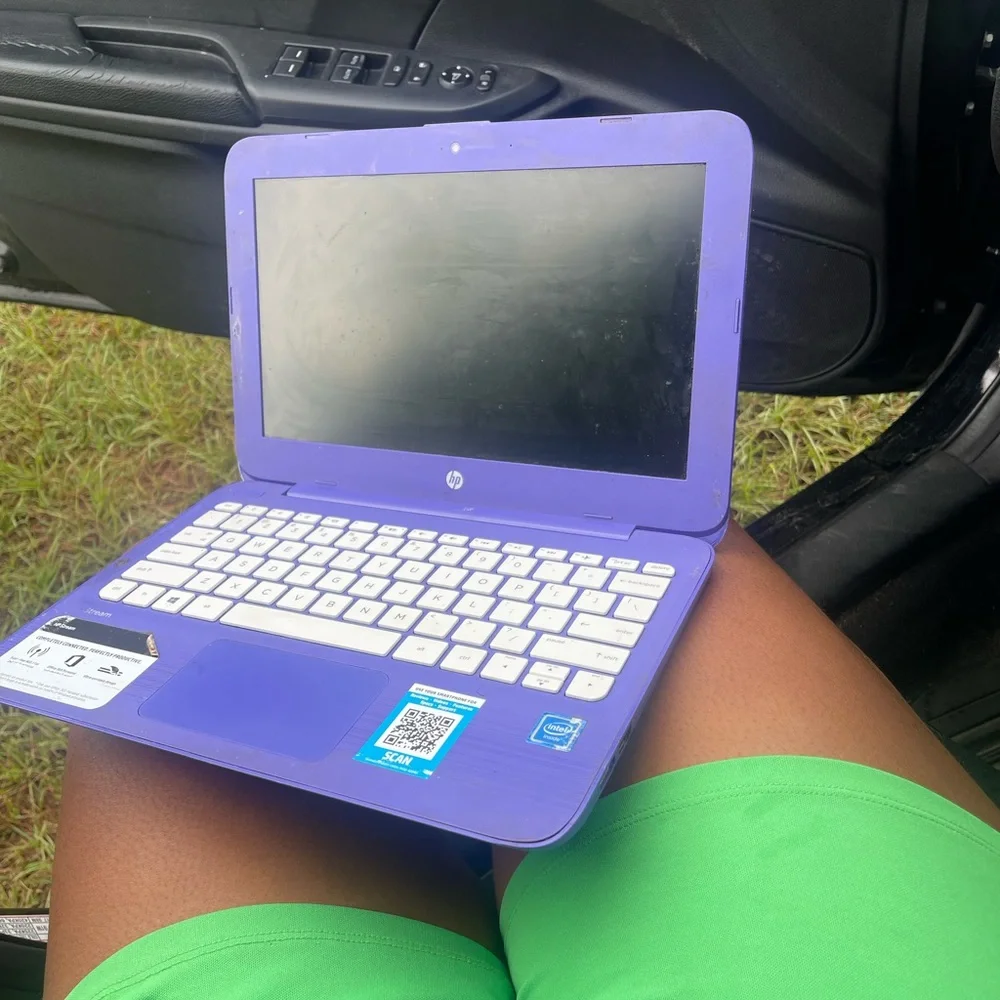 HP small purple laptop